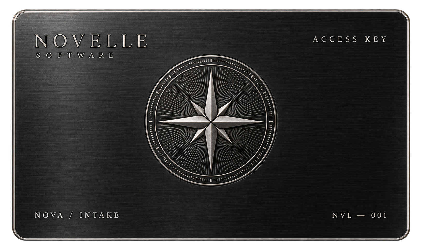 Novelle titanium access key with engraved star